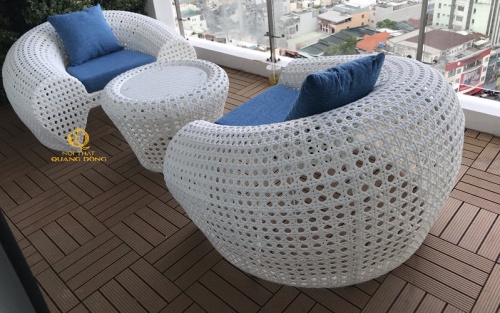 bàn ghế giả mây QD - 2025