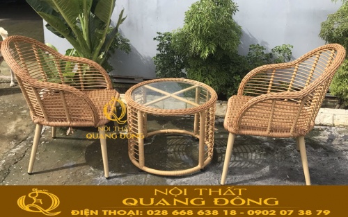 Mẫu ghế giả mây đan sợi mây nhựa tròn lớn kiểu dáng mới lạ