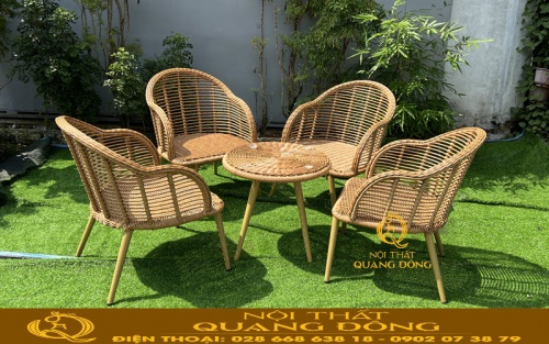 bàn ghế giả mây QD - 2046
