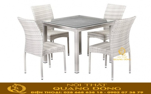 Bàn ghế sân vườn cao cấp giả mây QD-2047