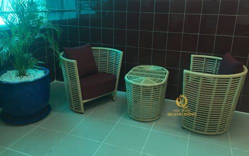 bàn ghế giả mây QD - 2054