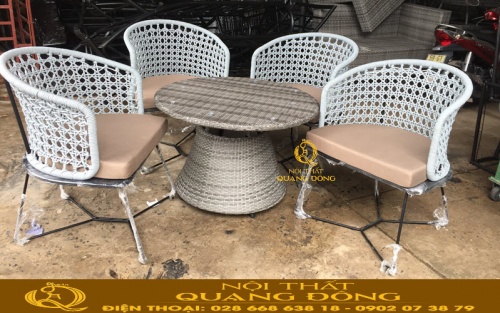 Quy cách bộ bàn ghế đan dây dù QD-2055