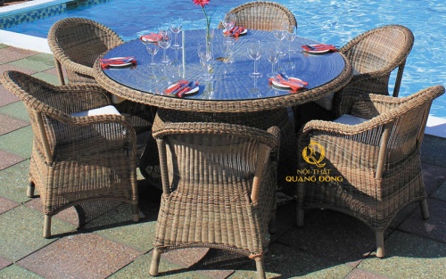 bàn ghế giả mây QD-2062
