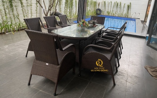 bàn ghế giả mây QD-2076