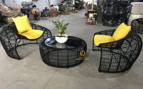 Bàn ghế giả mây QD - 2077