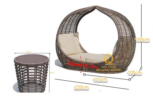 Quy cách mẫu bàn ghế giả mây QD-2079
