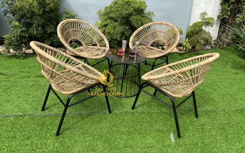 Bàn ghế giả mây QD - 2083