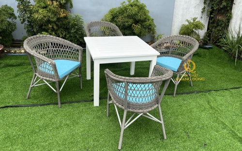 Bàn ghế giả mây QD - 2084