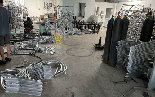 Công đoạn ra khung sườn ghế giả mây QD-2084