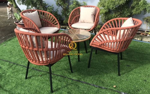 Bàn ghế giả mây QD-2085 cao cấp