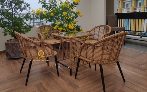 Bàn ghế giả mây QD-2090