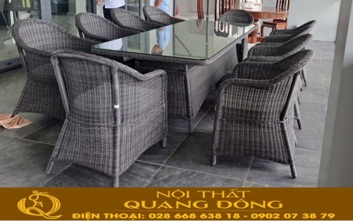 Bàn ghế giả mây QD-2091