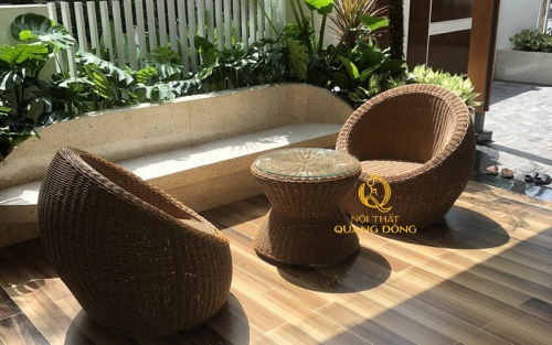 bàn ghế giả mây QD-2094