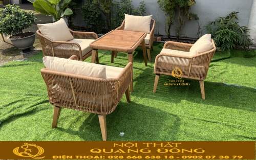 Bàn ghế giả mây QD-2102
