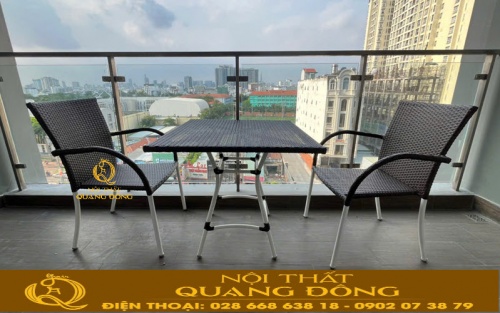 Bàn ghế giả mây QD - 2112 sự lựa chọn lý tưởng cho không gian ban công