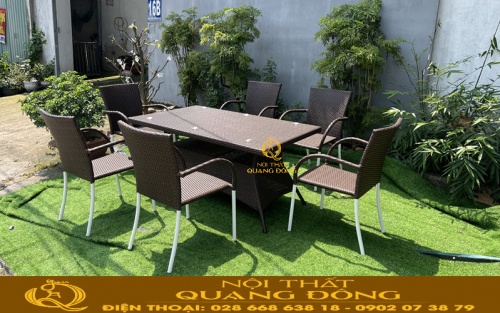 Bàn ghế giả mây QD - 2113 Nội thất Quang Đông