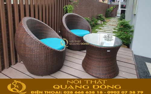 bàn ghế giả mây QD - 211