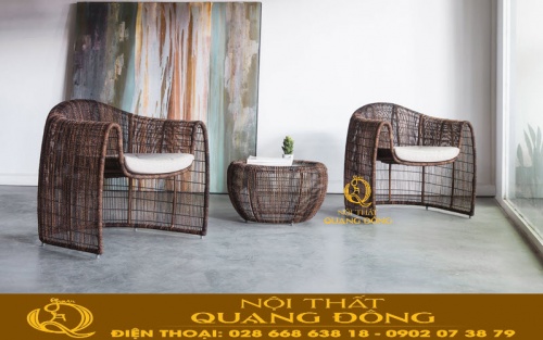 Mẫu ghế giả mây đan sợi tròn