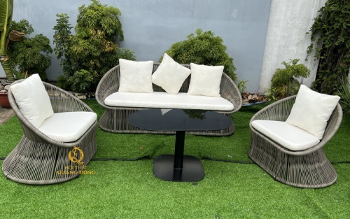 bàn ghế giả mây QD - 277
