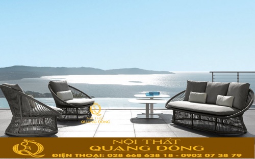 bàn ghế giả mây QD - 277