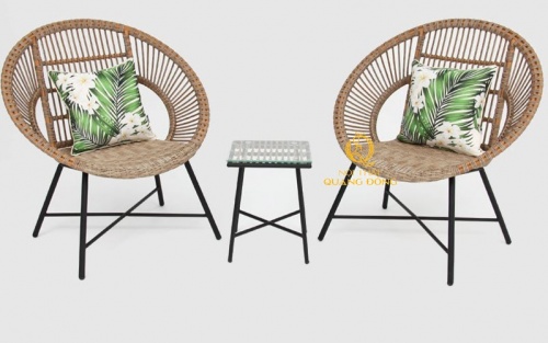bàn ghế giả mây QD-282