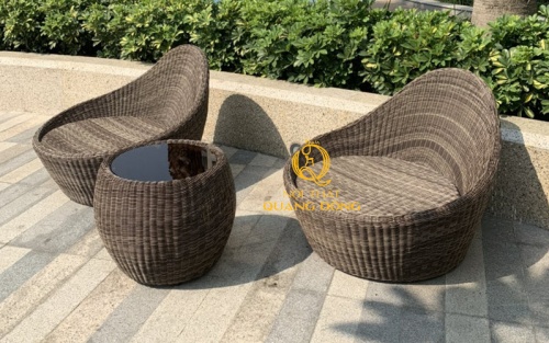 bàn ghế giả mây QD-291