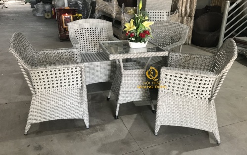 bàn ghế nhựa giả mây QD-303