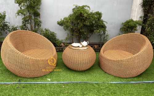 bàn ghế giả mây QD - 306