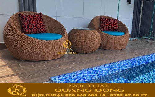 bàn ghế giả mây QD - 306