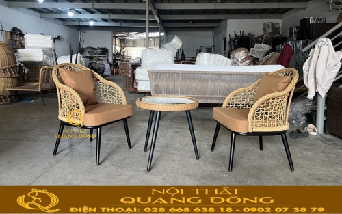 Bàn ghế giả mây QD-309 tại xưởng sản xuất Nội thất Quang Đông