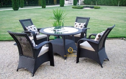 bàn ghế giả mây QD - 321