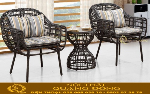 Bàn ghế giả mây kiểu dáng đẹp