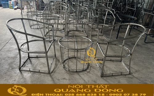Khung ghế giả mây QD-343 bằng thép nhôm hoặc inox 304