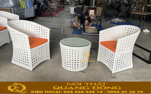 Bàn ghế giả mây QD-343 phù hợp cho mọi không gian nội ngoại thất