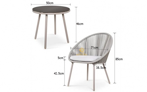 Quy cách kích thước bàn ghế giả mây QD-345
