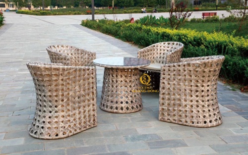 bàn ghế giả mây QD - 354