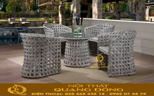 Bàn ghế giả mây QD-354