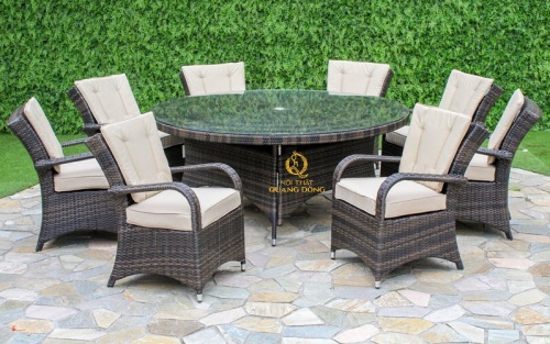 bàn ghế giả mây QD-359