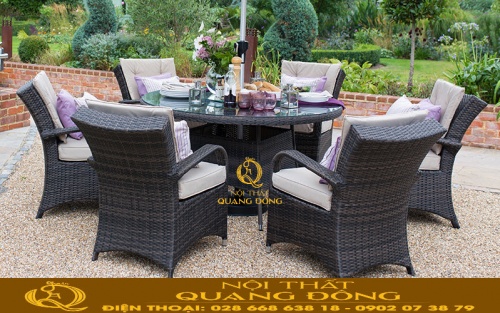 bàn ghế giả mây QD-359