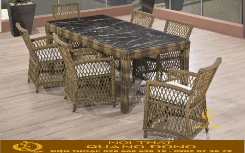 Bàn ghế giả mây QD-375
