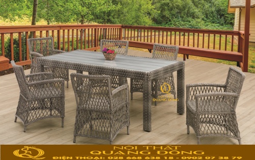 Bàn ghế giả mây QD-375
