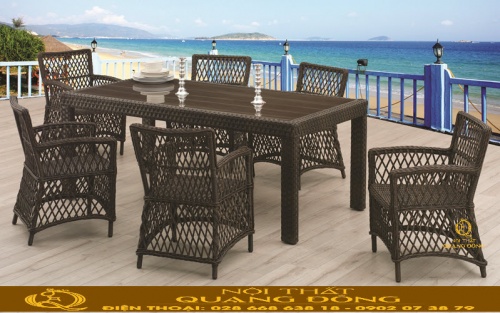Mẫu bàn ăn ngoài trời giả mây QD-375