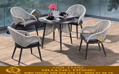 Bàn ghế giả mây QD-376