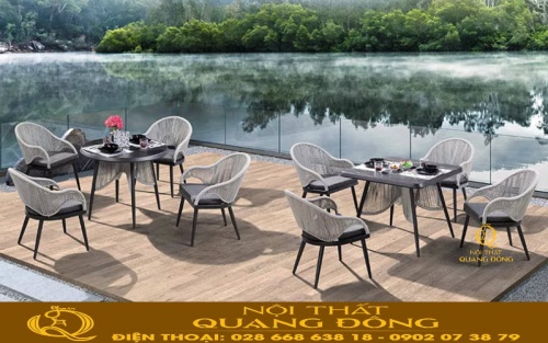 Bàn ghế giả mây QD-376