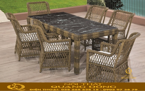 Bàn ghế giả mây QD-379