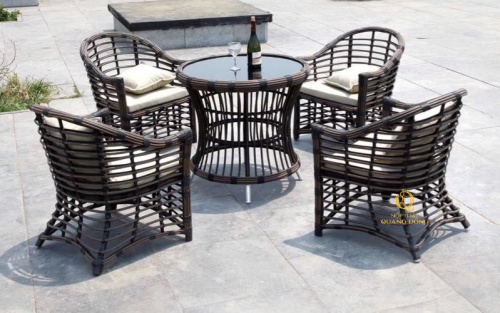 Bàn ghế giả mây QD - 383