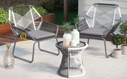 bàn ghế giả mây QD-388