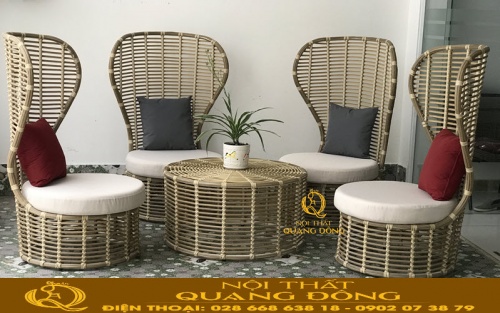 Bàn ghế mây nhựa cao cấp 394