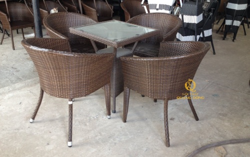 bàn ghế giả mây QD-395