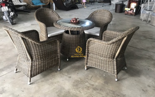 bàn ghế giả mây QD - 399